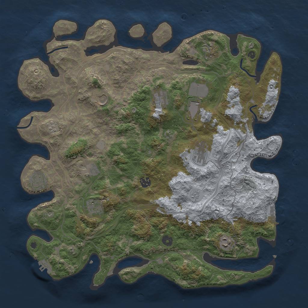 Rust Map: Procedural Map, Size: 4250, Seed: 1322533894, 18 Monuments