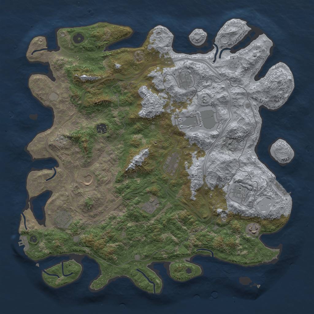 Rust Map: Procedural Map, Size: 4500, Seed: 1773091922, 17 Monuments