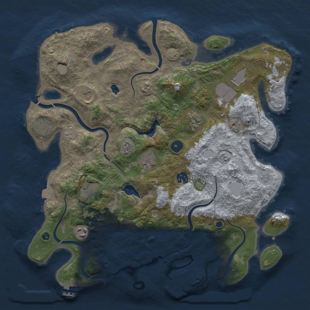 Rust Map: Procedural Map, Size: 4000, Seed: 279566254, 15 Monuments