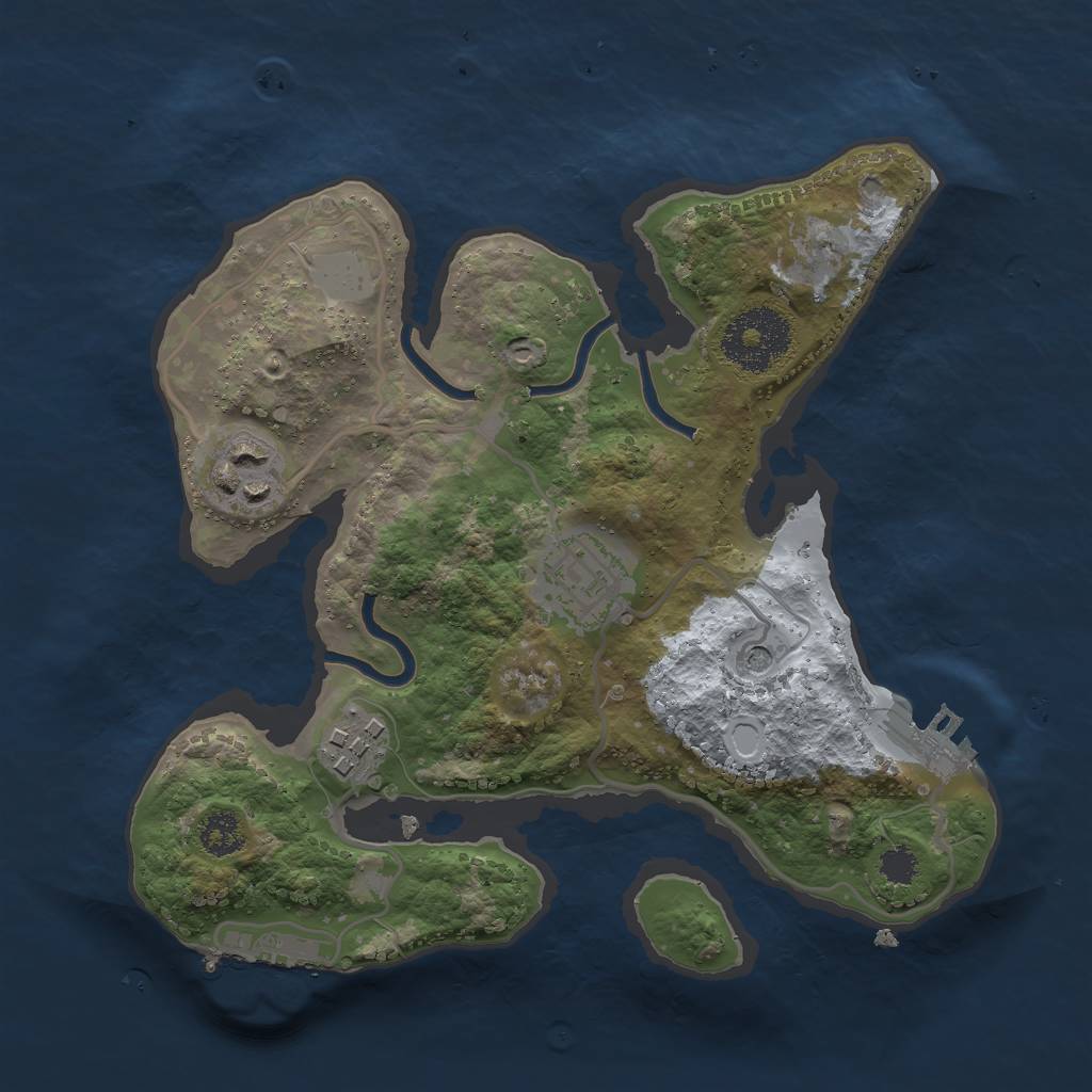 Rust Map: Procedural Map, Size: 2500, Seed: 743969152, 9 Monuments