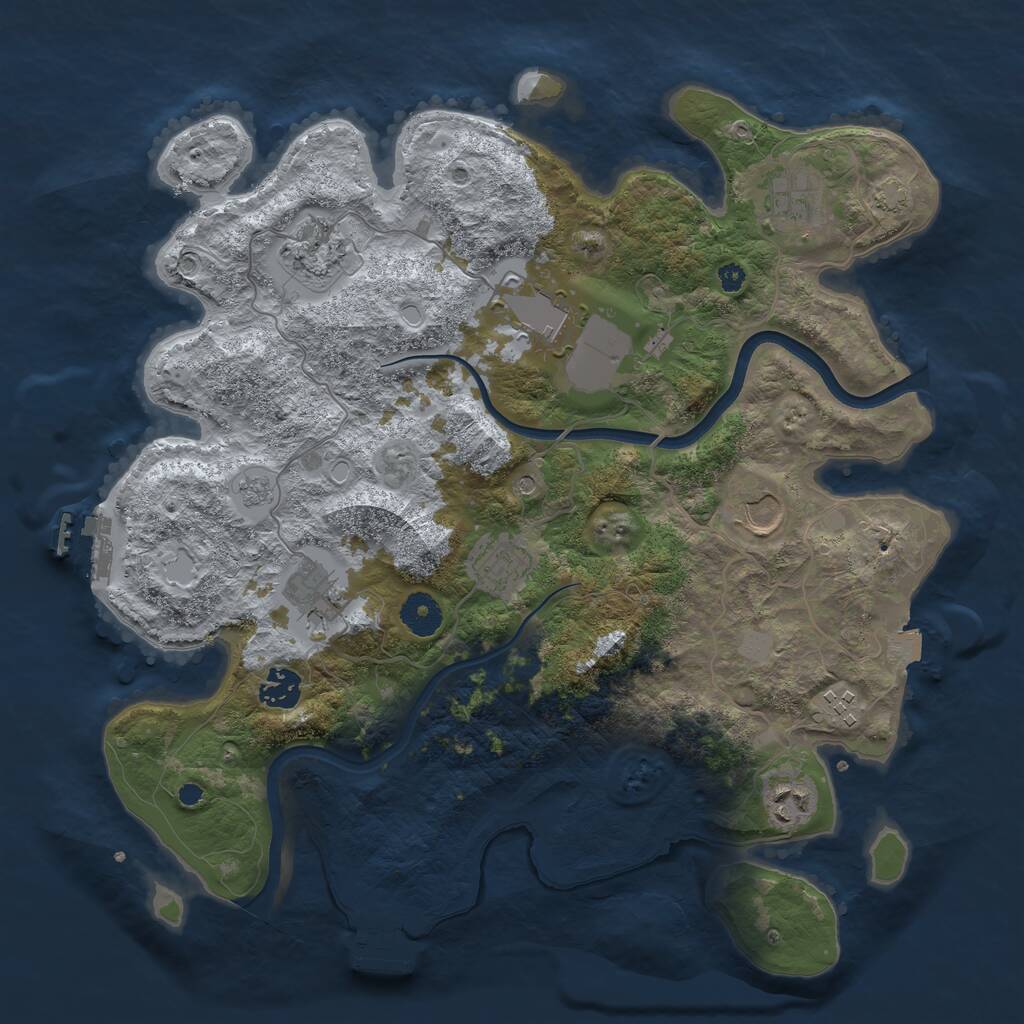 Rust Map: Procedural Map, Size: 3700, Seed: 1683029695, 15 Monuments