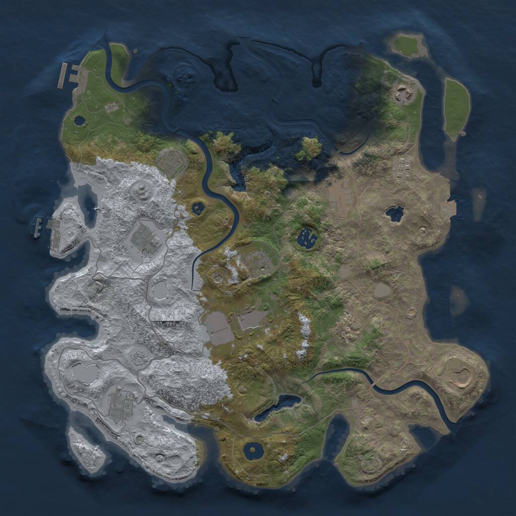 Rust Map: Procedural Map, Size: 4000, Seed: 2027676201, 17 Monuments