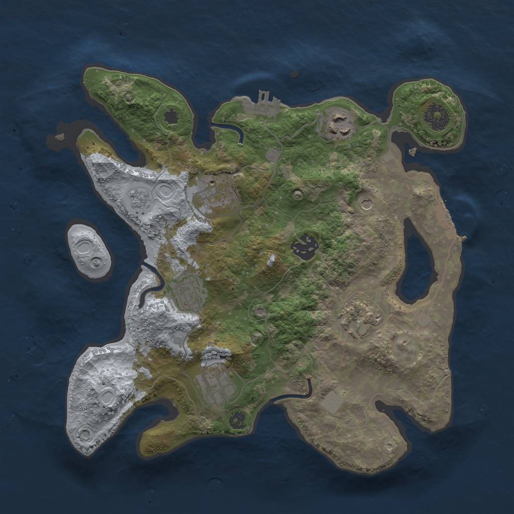 Rust Map: Procedural Map, Size: 3000, Seed: 102307522, 13 Monuments
