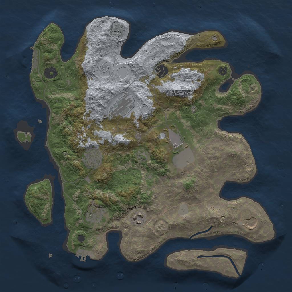 Rust Map: Procedural Map, Size: 3500, Seed: 352754323, 14 Monuments