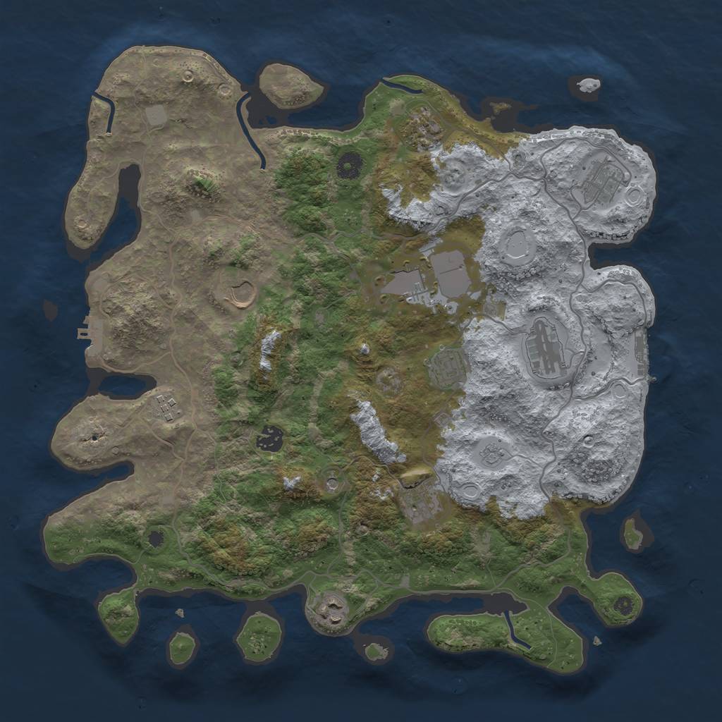 Rust Map: Procedural Map, Size: 4000, Seed: 162234512, 17 Monuments
