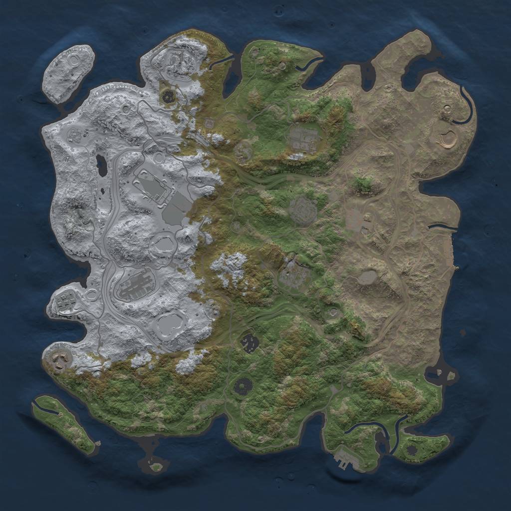 Rust Map: Procedural Map, Size: 4250, Seed: 1198735949, 18 Monuments