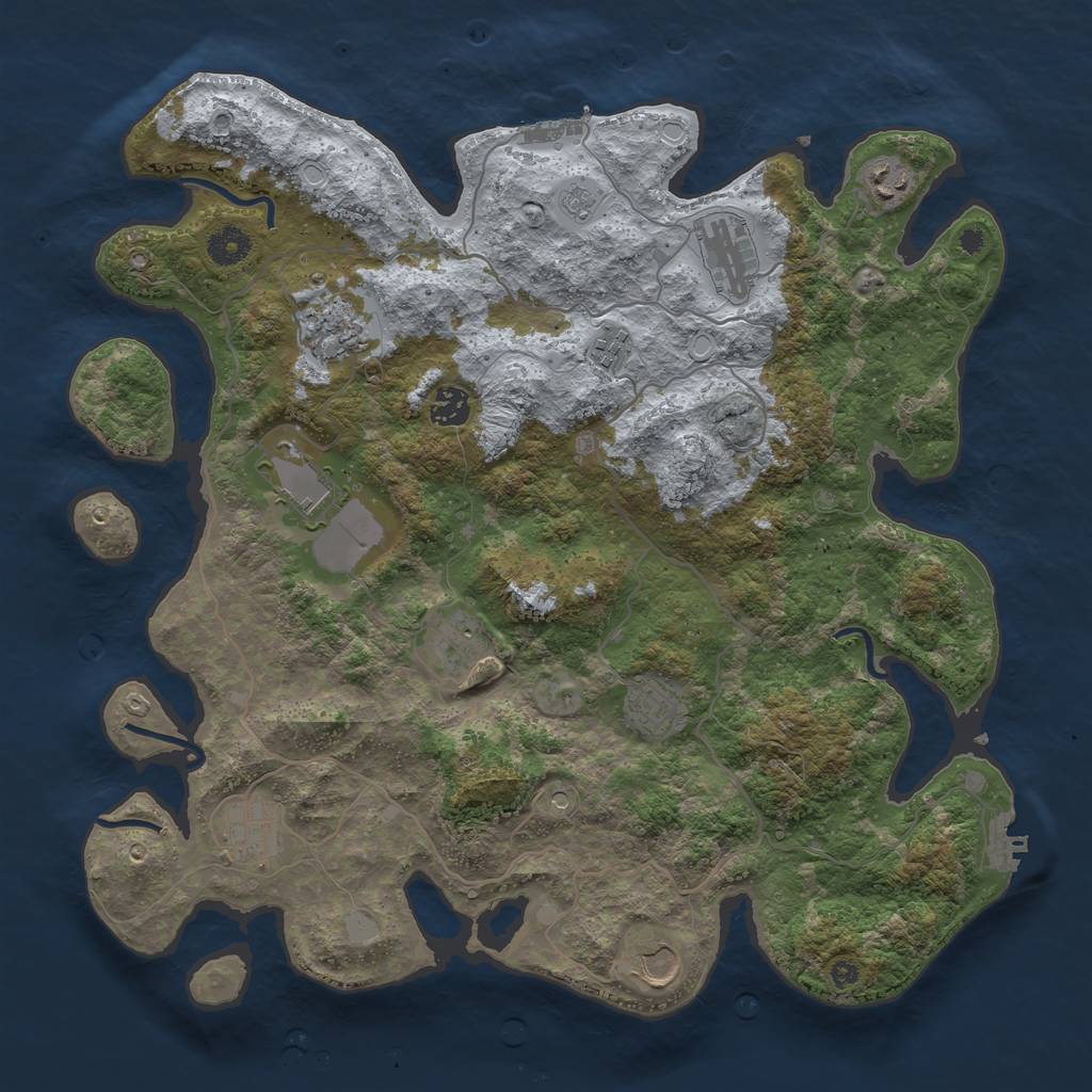 Rust Map: Procedural Map, Size: 4000, Seed: 151319, 17 Monuments