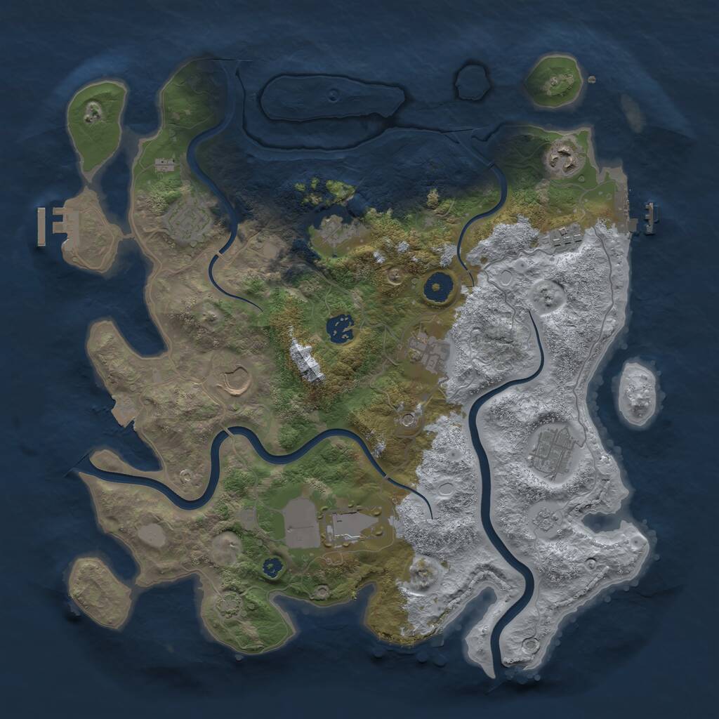 Rust Map: Procedural Map, Size: 3750, Seed: 1621461102, 15 Monuments