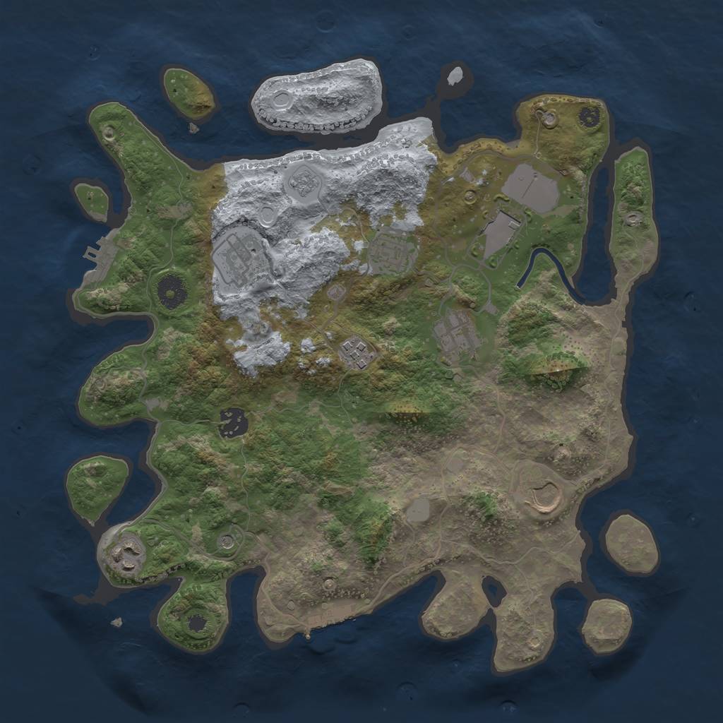 Rust Map: Procedural Map, Size: 3500, Seed: 154960335, 15 Monuments