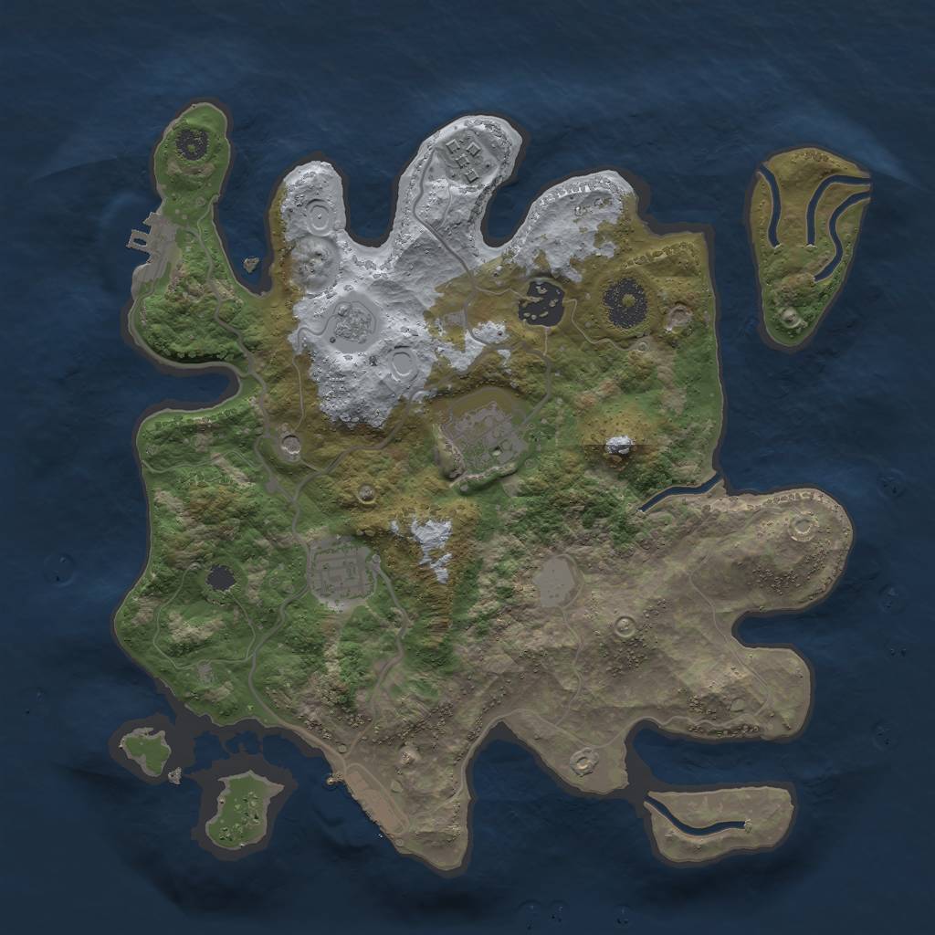 Rust Map: Procedural Map, Size: 3000, Seed: 141495, 11 Monuments