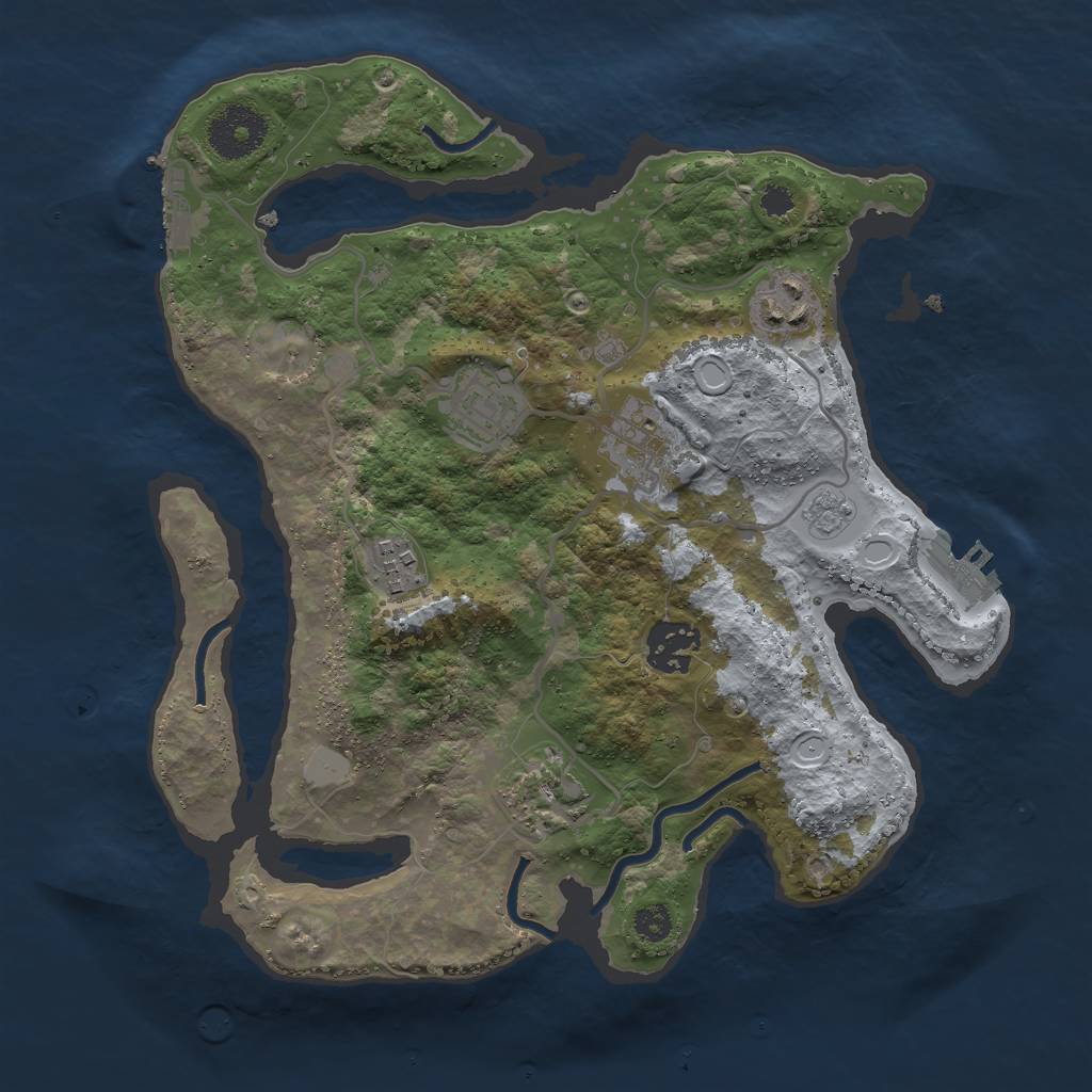 Rust Map: Procedural Map, Size: 3000, Seed: 175344, 12 Monuments