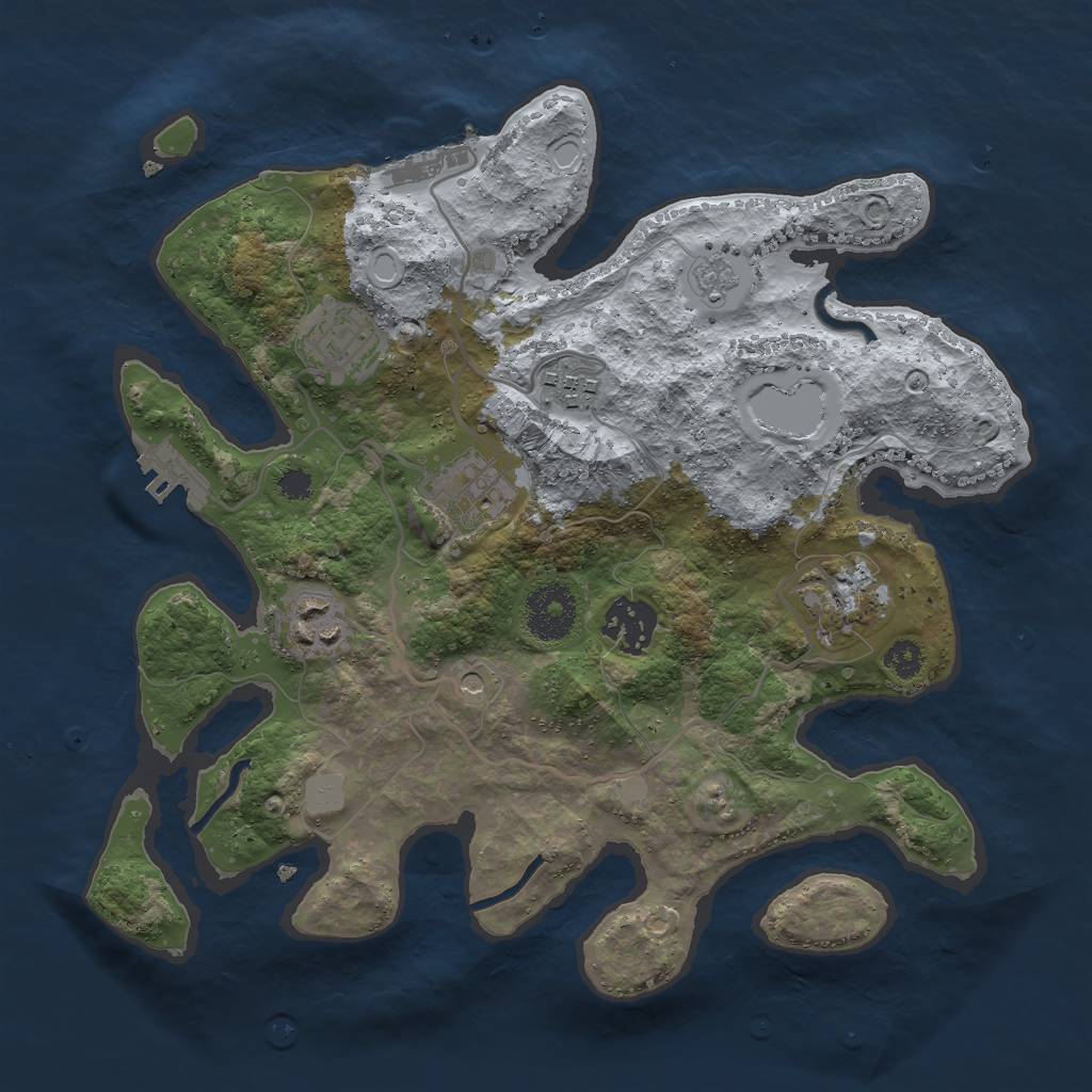 Rust Map: Procedural Map, Size: 3000, Seed: 3985046, 13 Monuments