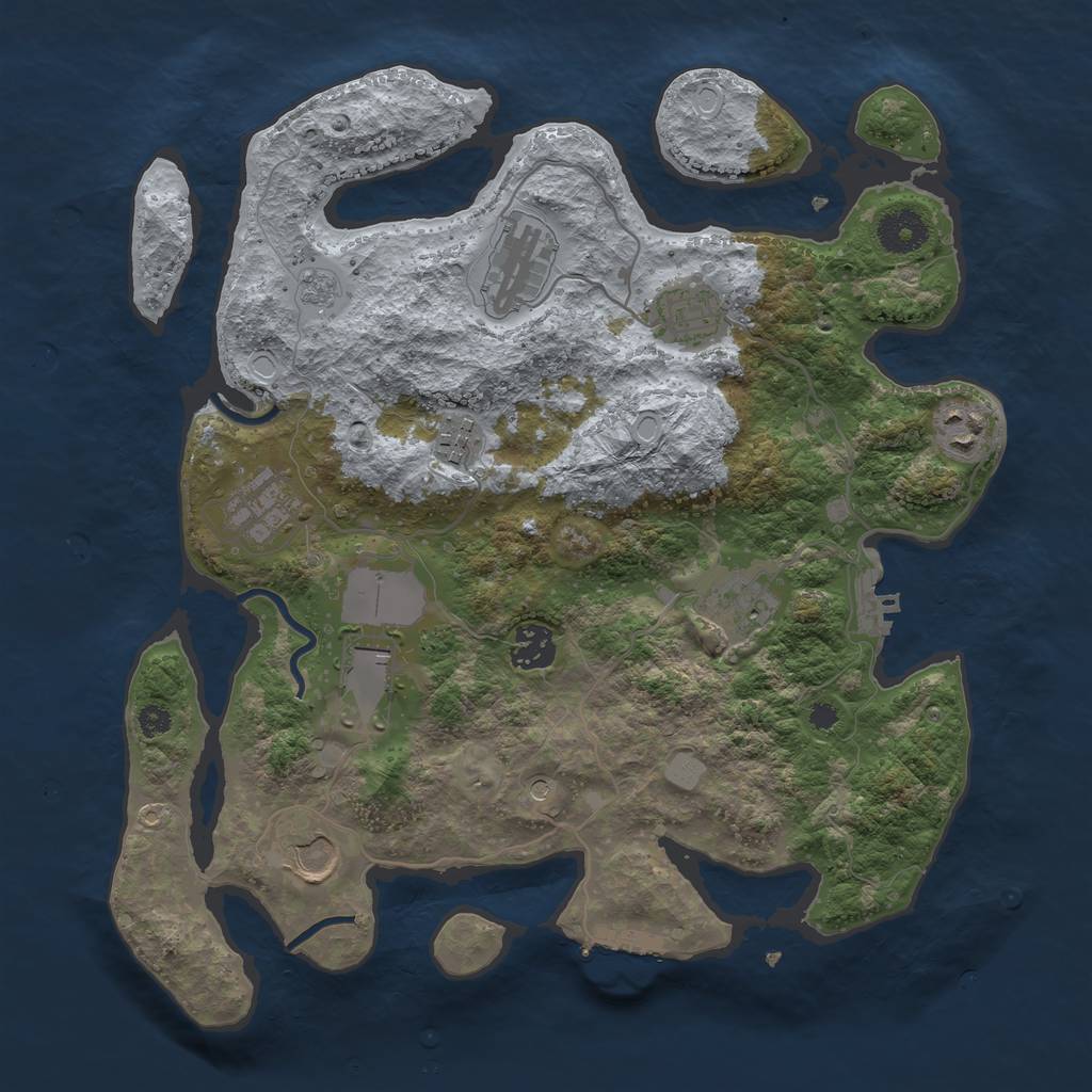 Rust Map: Procedural Map, Size: 3500, Seed: 1528396069, 16 Monuments
