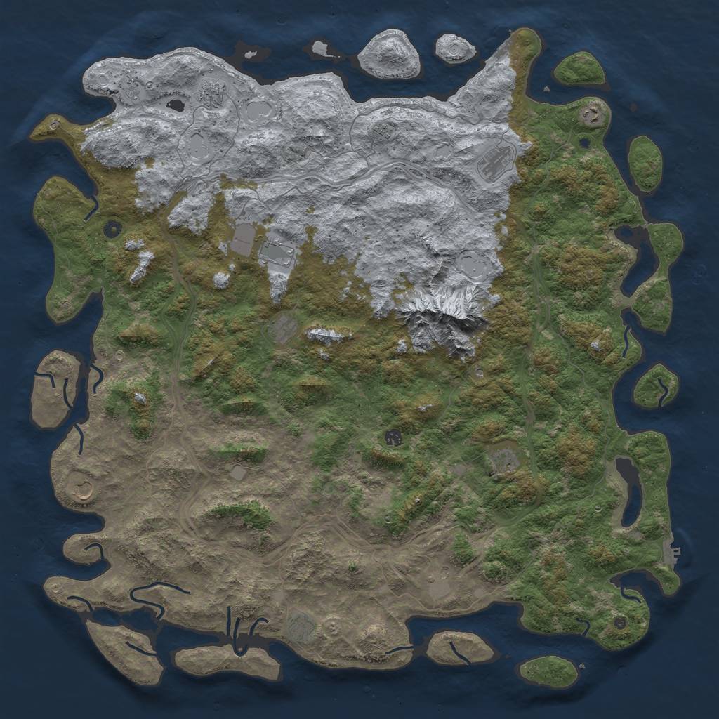 Rust Map: Procedural Map, Size: 6000, Seed: 1426296027, 18 Monuments