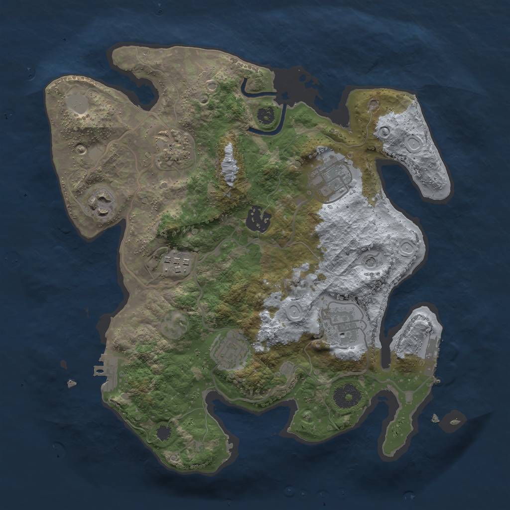 Rust Map: Procedural Map, Size: 3000, Seed: 3697420, 13 Monuments
