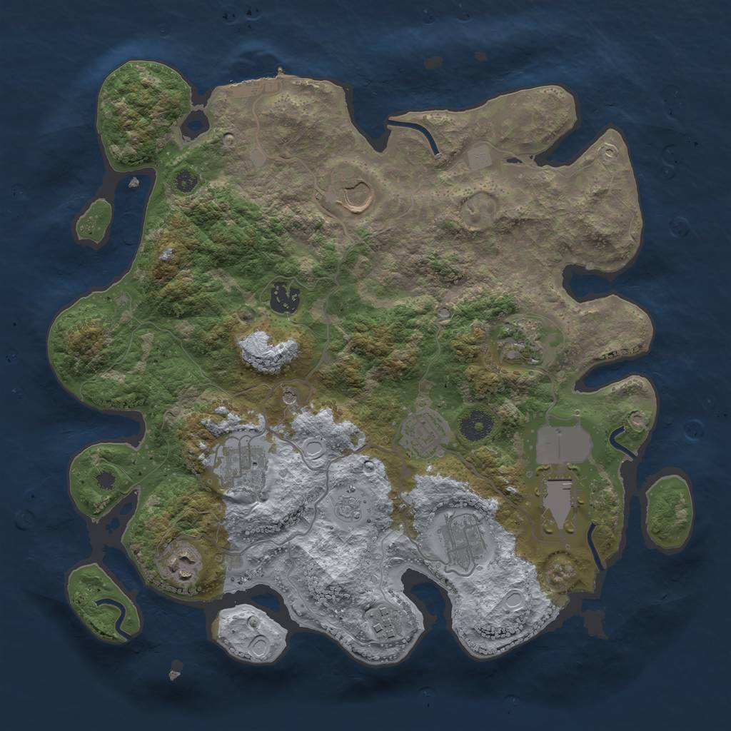Rust Map: Procedural Map, Size: 3500, Seed: 361738408, 15 Monuments