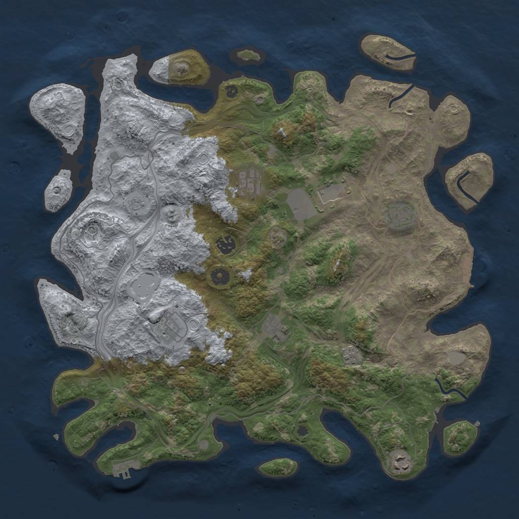 Rust Map: Procedural Map, Size: 4250, Seed: 885549563, 15 Monuments