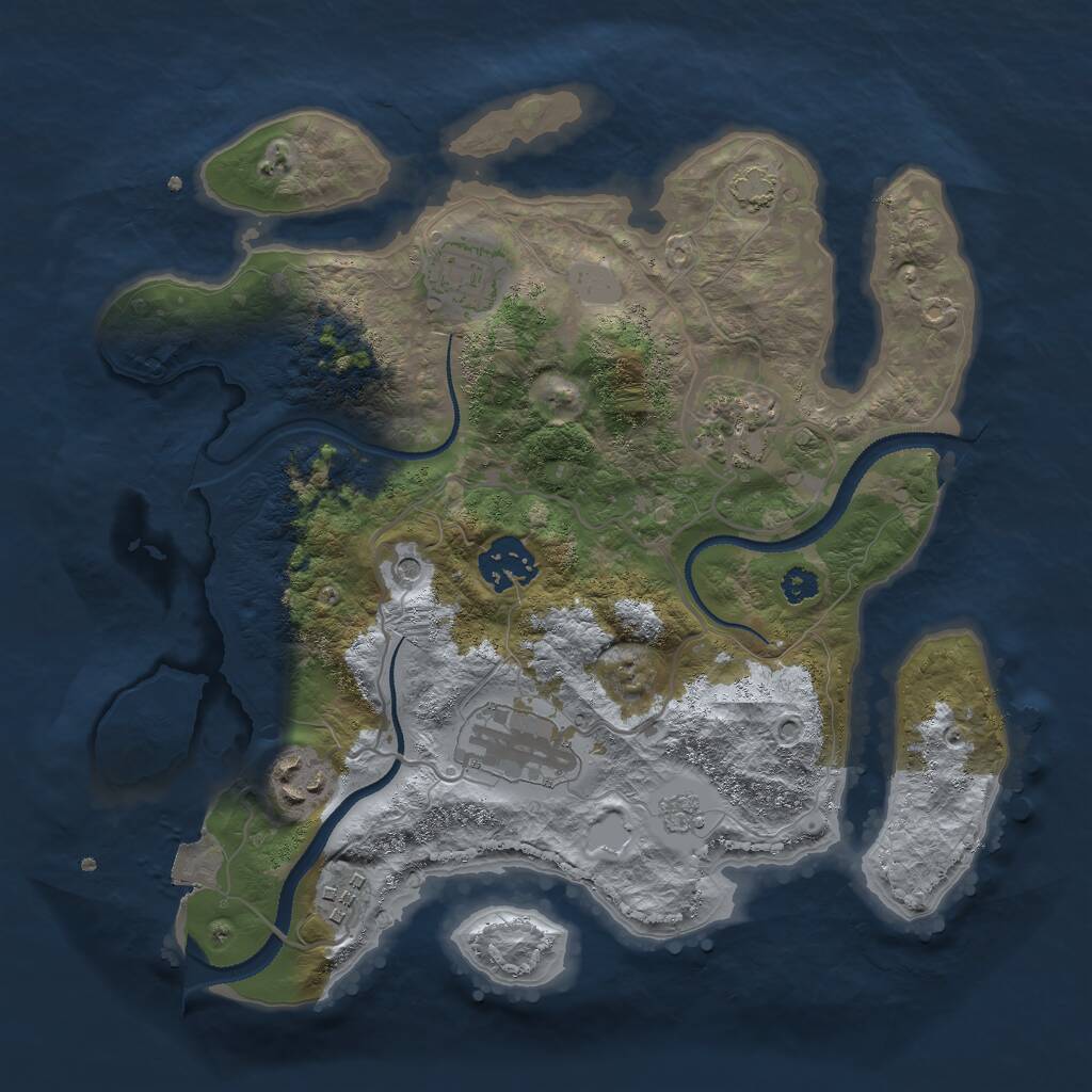 Rust Map: Procedural Map, Size: 3000, Seed: 1760194909, 10 Monuments