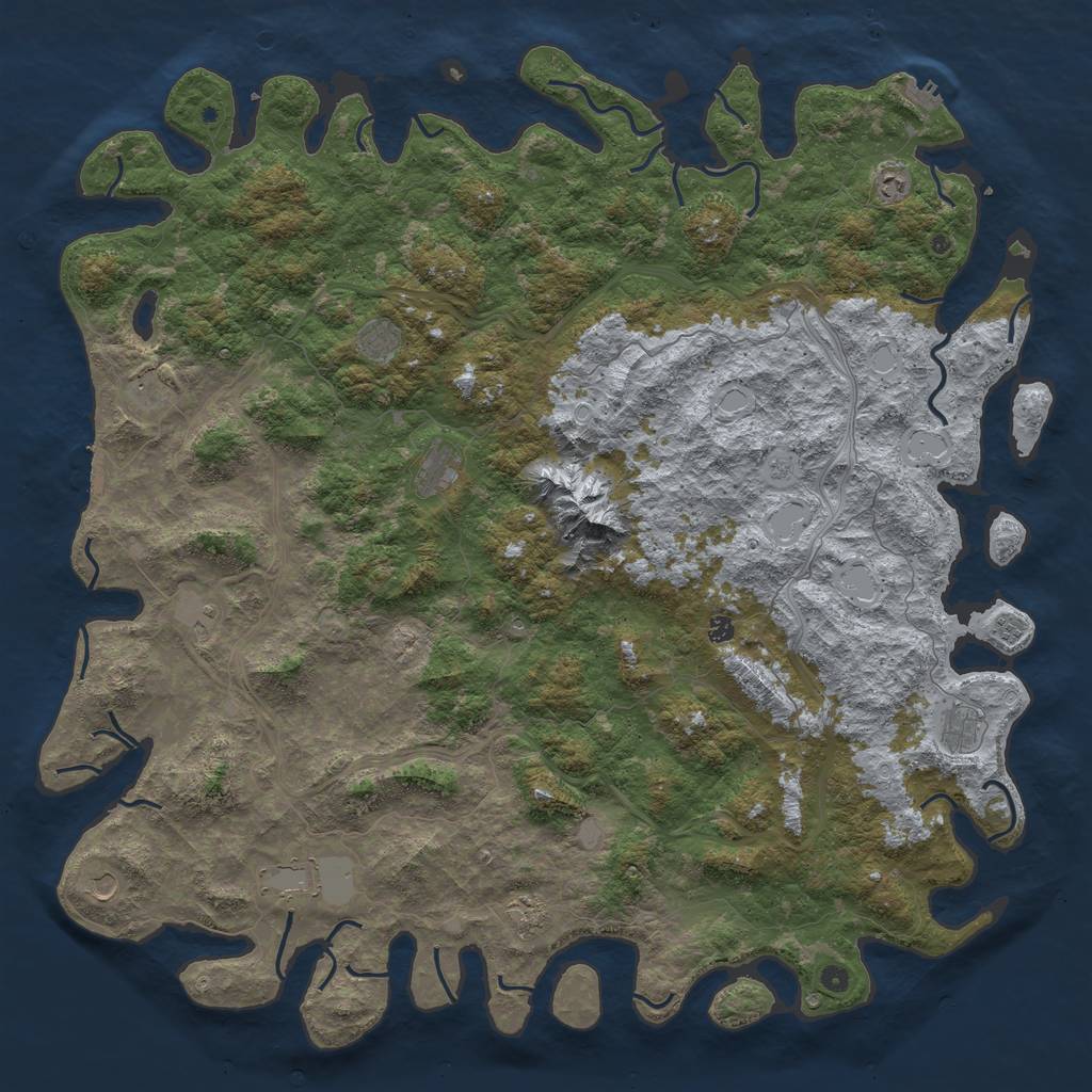 Rust Map: Procedural Map, Size: 6000, Seed: 222311123, 18 Monuments