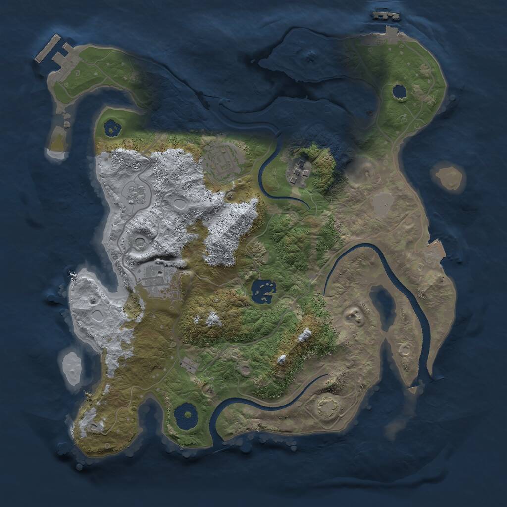 Rust Map: Procedural Map, Size: 3000, Seed: 608492, 10 Monuments