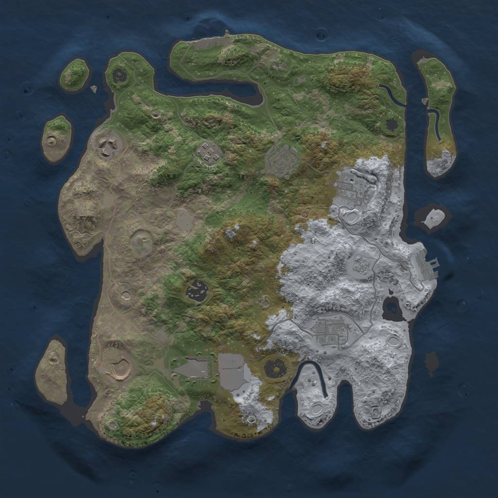 Rust Map: Procedural Map, Size: 3500, Seed: 335428297, 15 Monuments