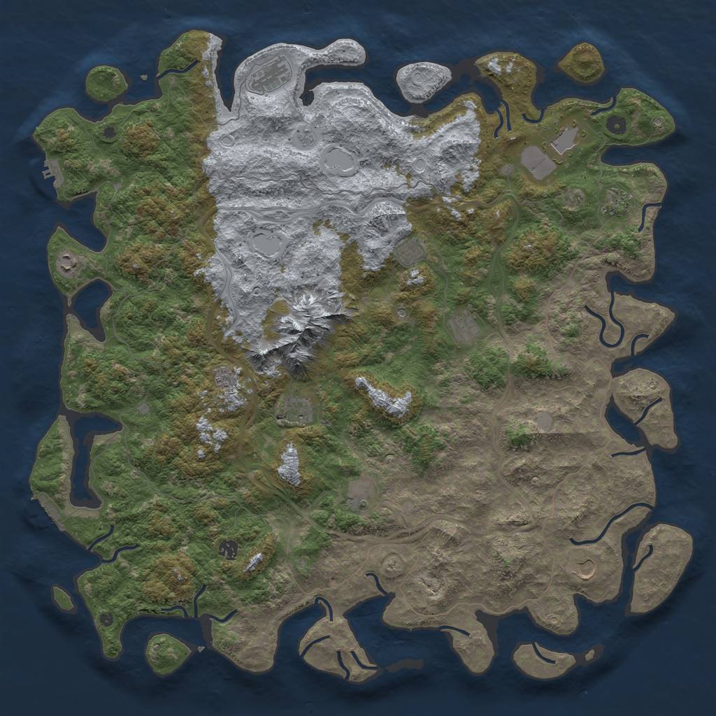 Rust Map: Procedural Map, Size: 5400, Seed: 123456789, 18 Monuments