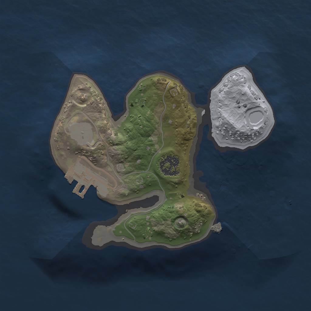 Rust Map: Procedural Map, Size: 1500, Seed: 1232156, 4 Monuments