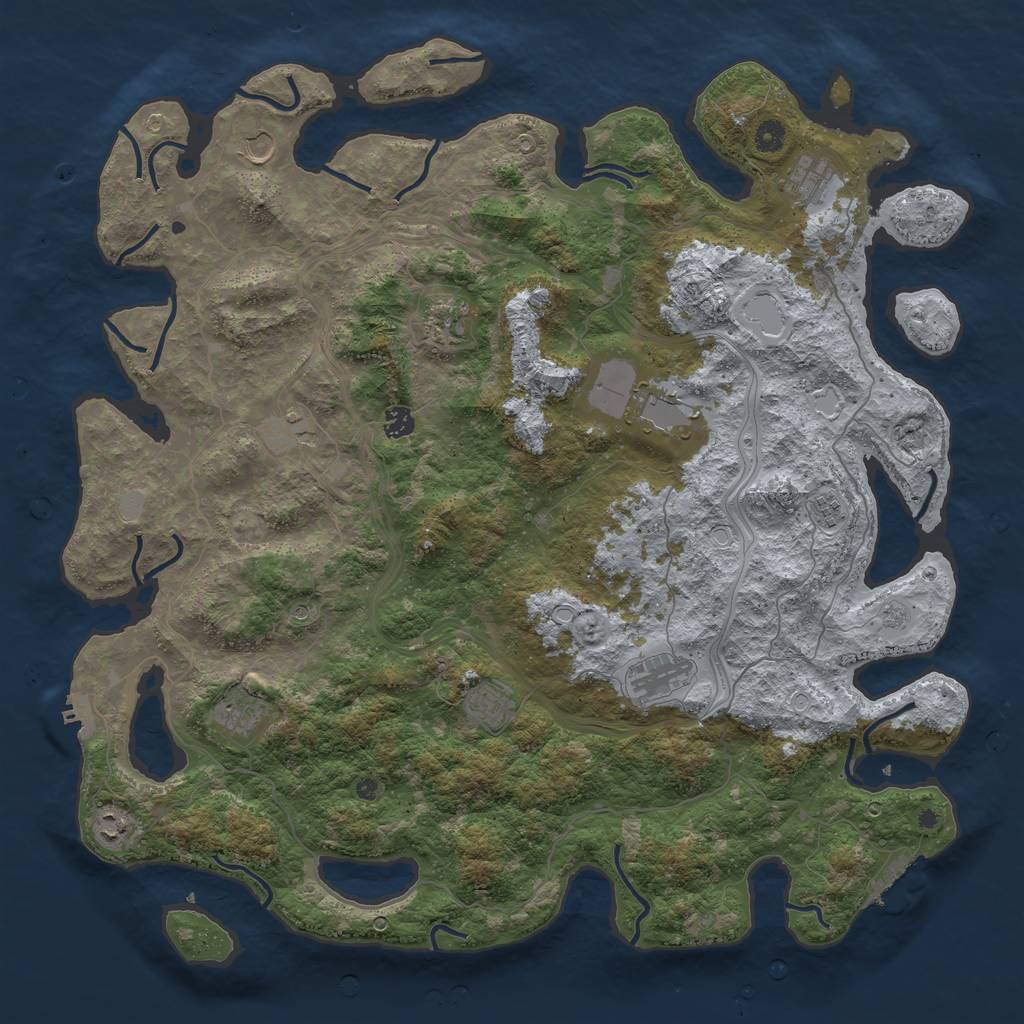 Rust Map: Procedural Map, Size: 4800, Seed: 1826979031, 18 Monuments