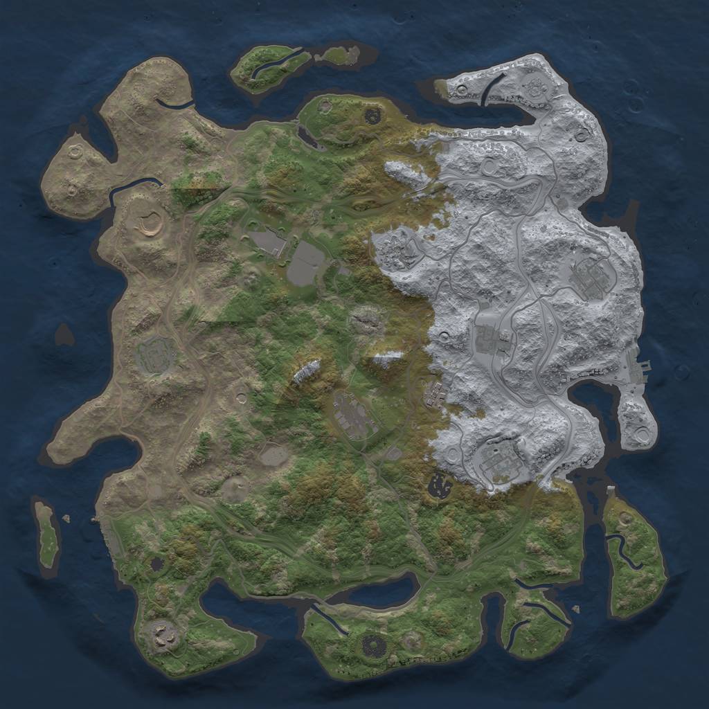 Rust Map: Procedural Map, Size: 4350, Seed: 68, 18 Monuments