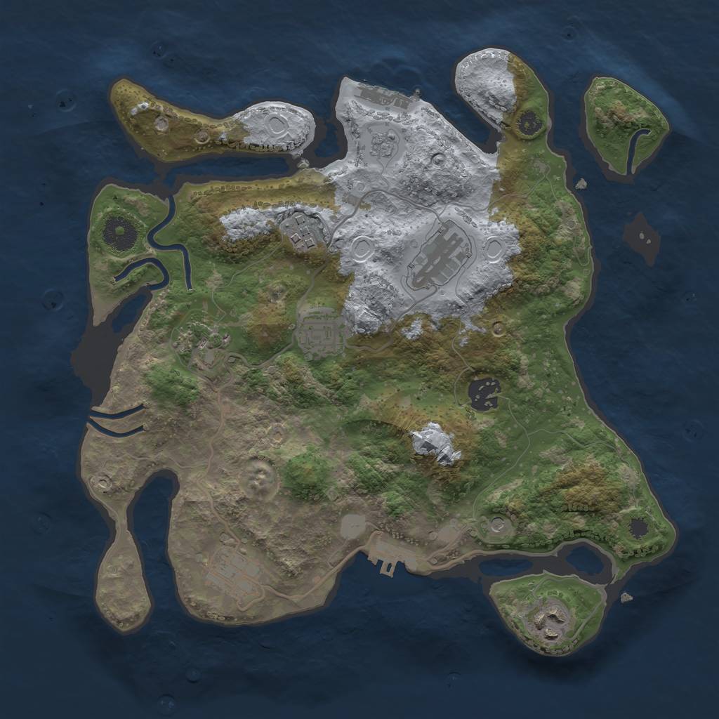 Rust Map: Procedural Map, Size: 3200, Seed: 17788, 14 Monuments