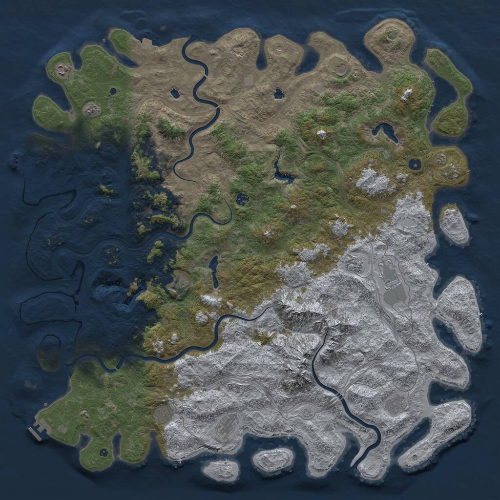 Rust Map: Procedural Map, Size: 6000, Seed: 14022023, 17 Monuments