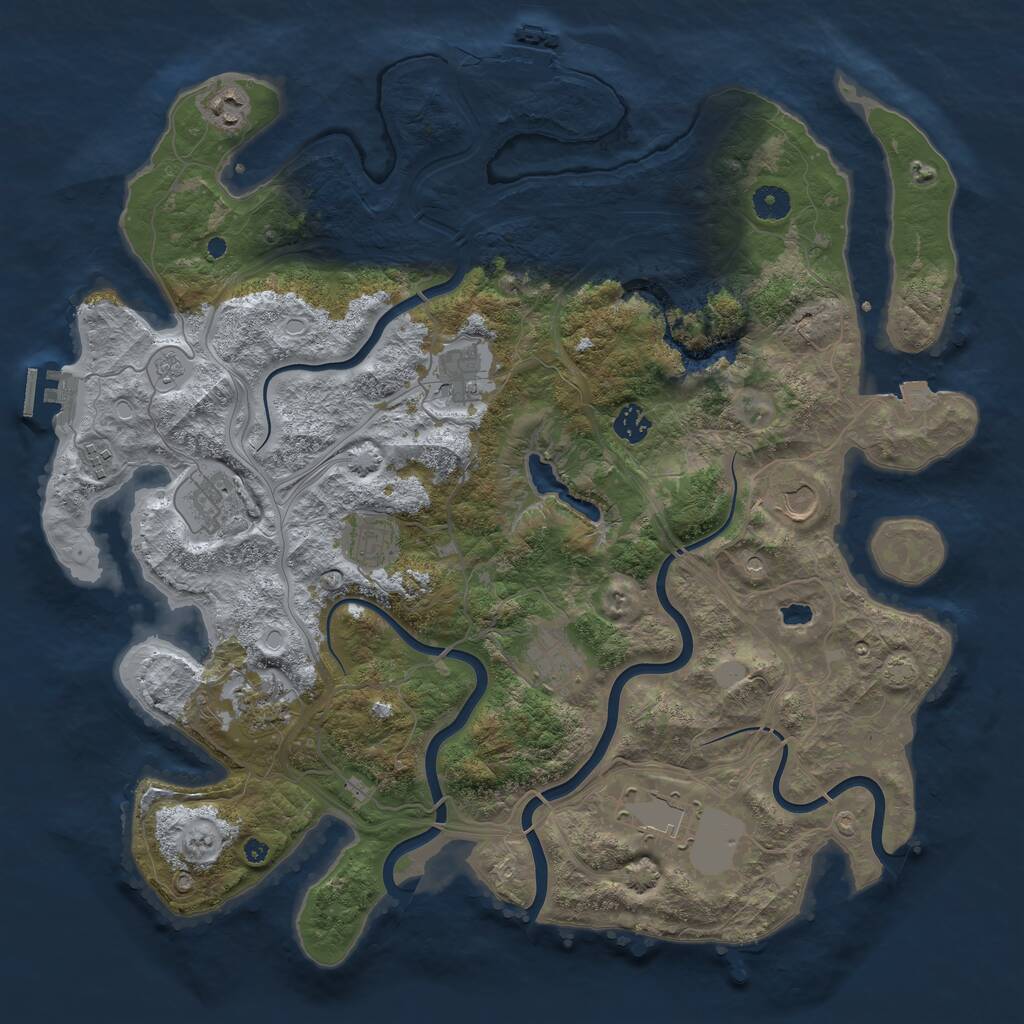 Rust Map: Procedural Map, Size: 4250, Seed: 1706093053, 16 Monuments
