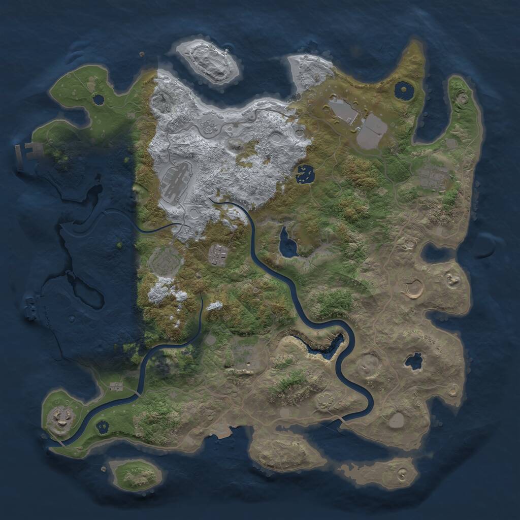 Rust Map: Procedural Map, Size: 4000, Seed: 111000, 15 Monuments