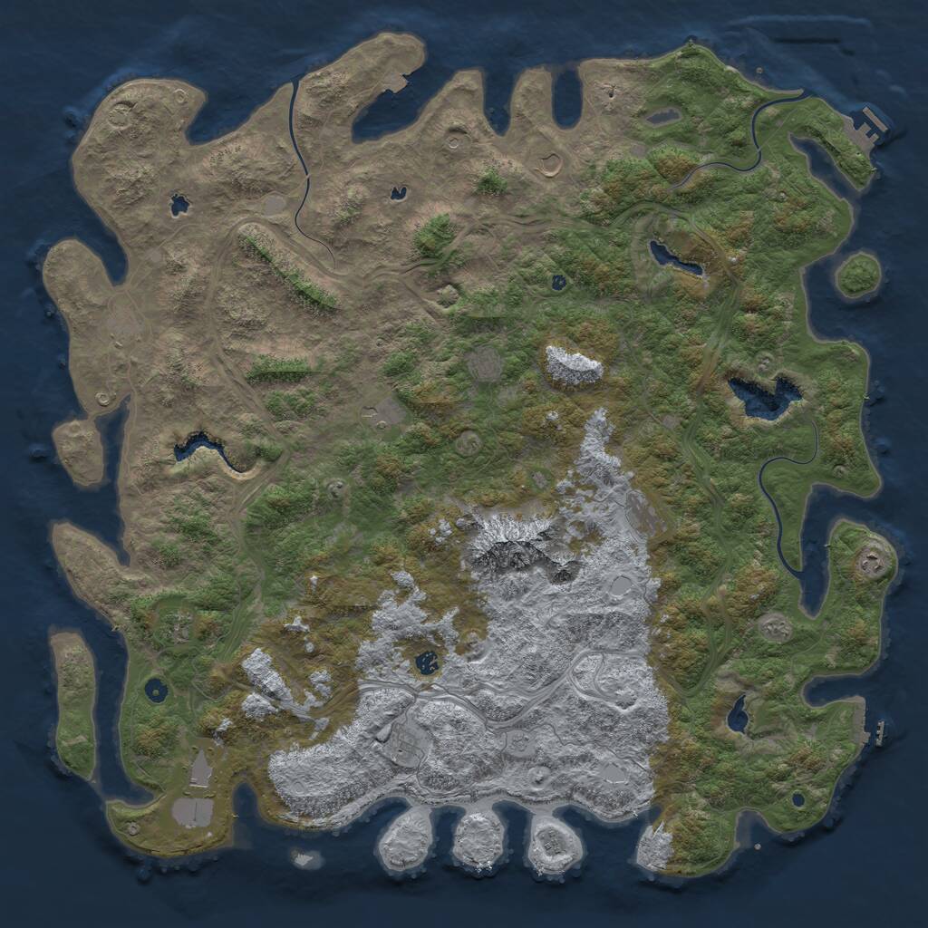 Rust Map: Procedural Map, Size: 6000, Seed: 652020, 17 Monuments
