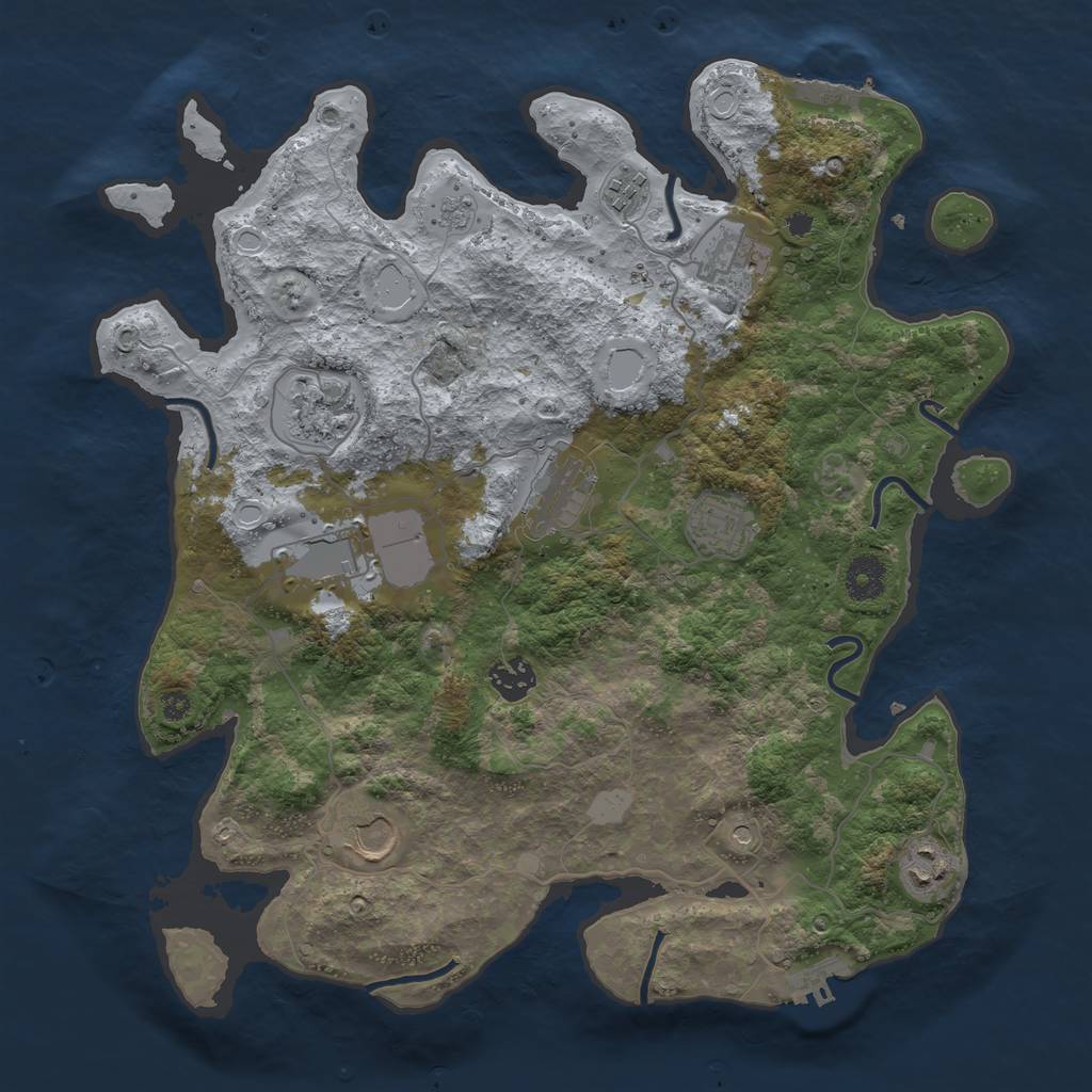 Rust Map: Procedural Map, Size: 3700, Seed: 236127584, 16 Monuments