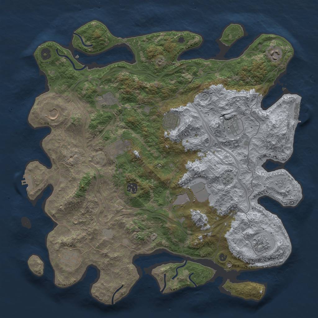 Rust Map: Procedural Map, Size: 4250, Seed: 245183214, 18 Monuments