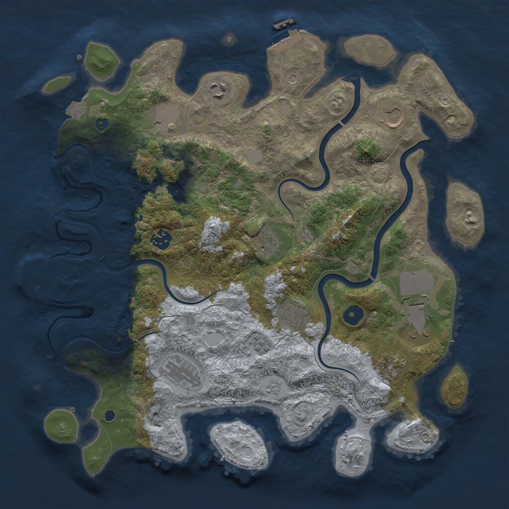 Rust Map: Procedural Map, Size: 3900, Seed: 3698753, 16 Monuments