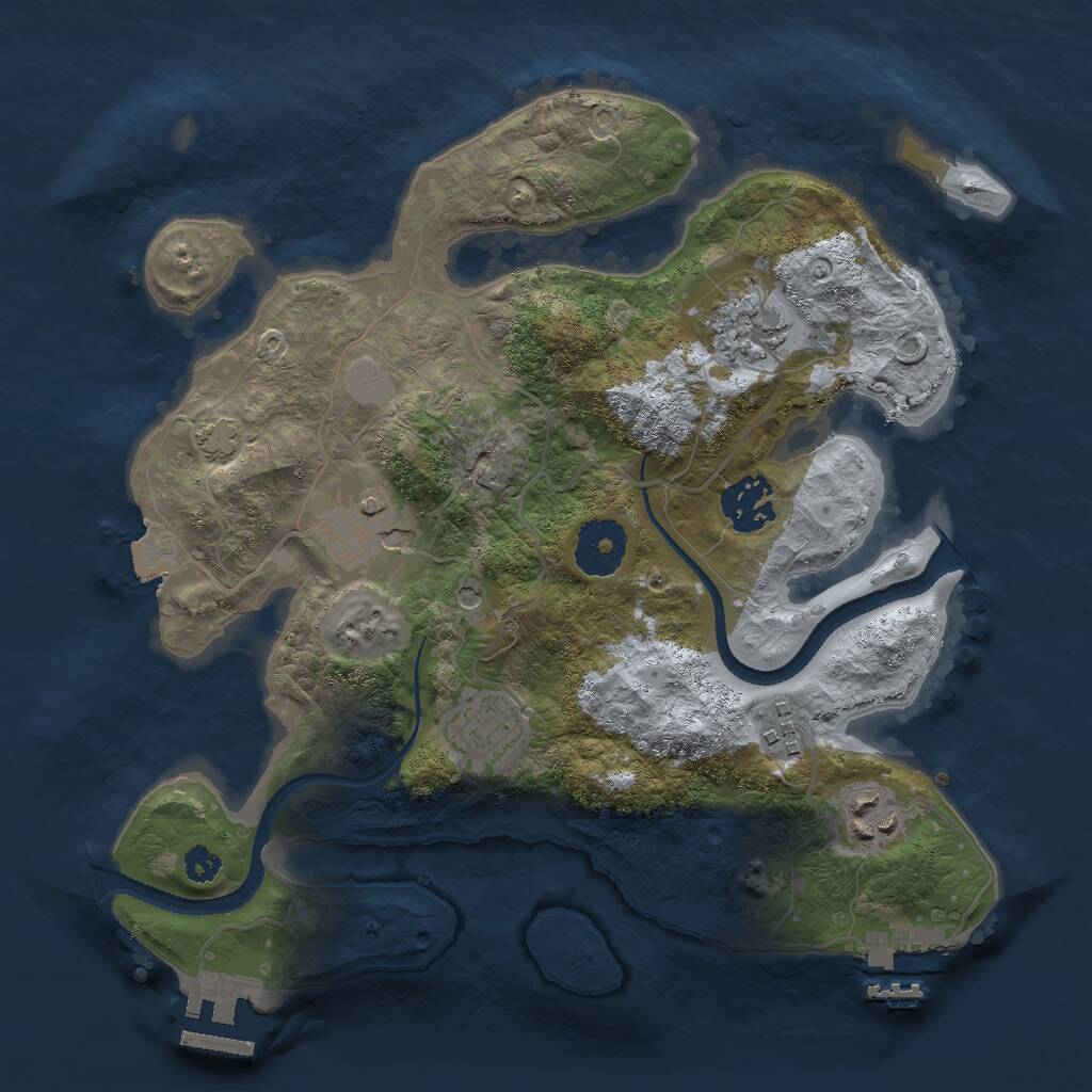 Rust Map: Procedural Map, Size: 3000, Seed: 743969152, 11 Monuments