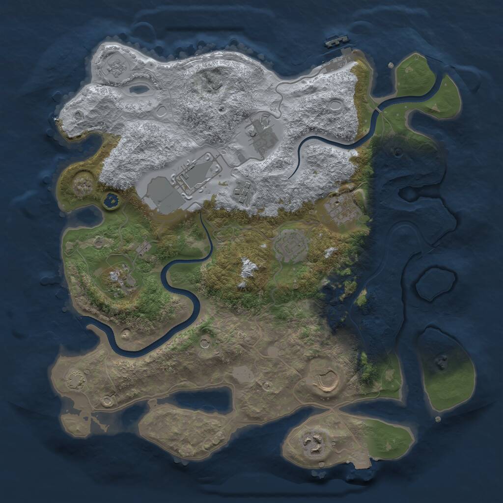 Rust Map: Procedural Map, Size: 3500, Seed: 1840816719, 13 Monuments