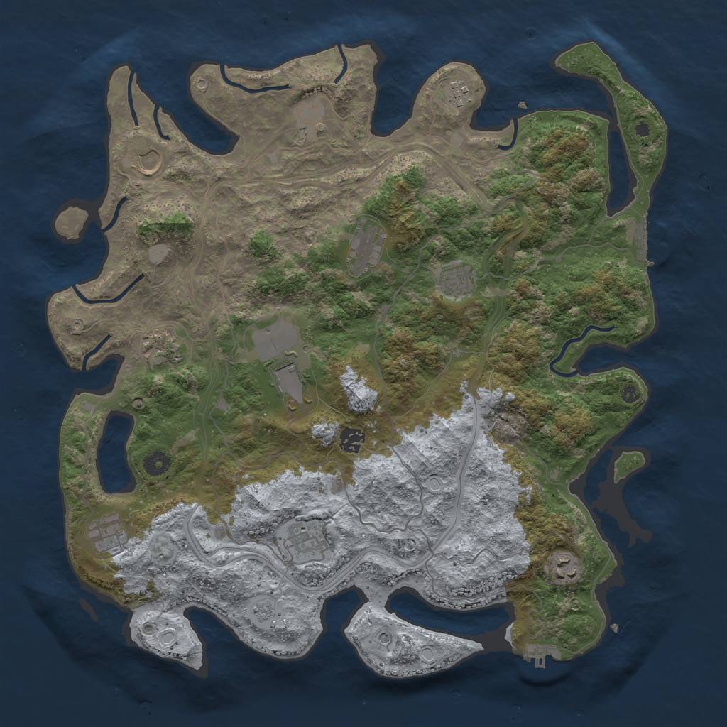 Rust Map: Procedural Map, Size: 4250, Seed: 1889811171, 18 Monuments