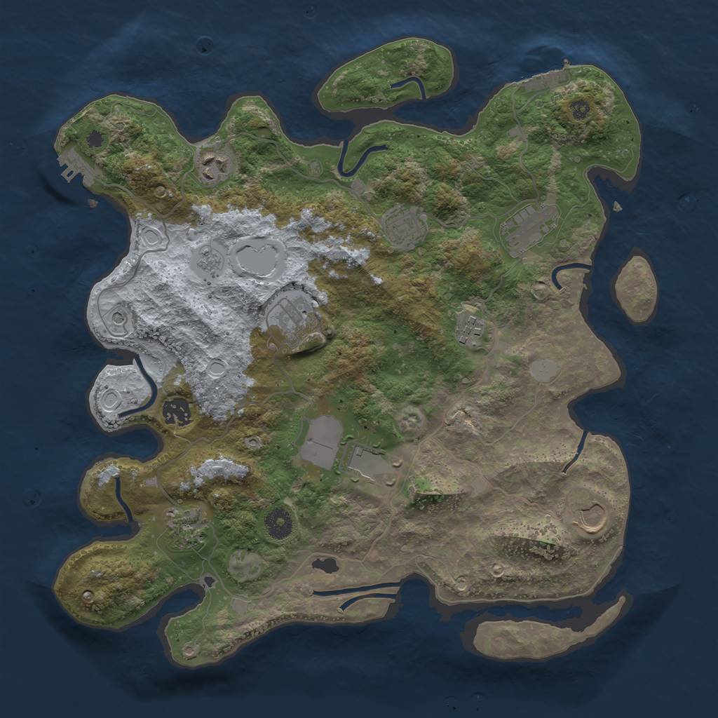 Rust Map: Procedural Map, Size: 3700, Seed: 984578471, 16 Monuments