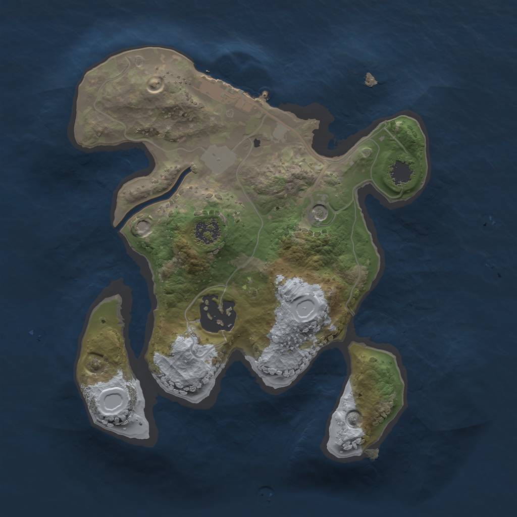 Rust Map: Procedural Map, Size: 2000, Seed: 138254, 6 Monuments