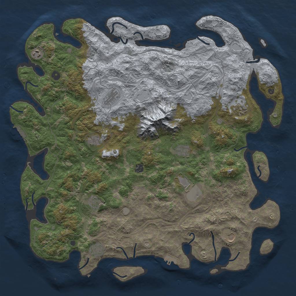Rust Map: Procedural Map, Size: 5000, Seed: 17288923, 18 Monuments