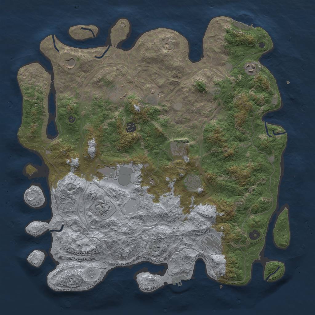 Rust Map: Procedural Map, Size: 4500, Seed: 1900222871, 18 Monuments