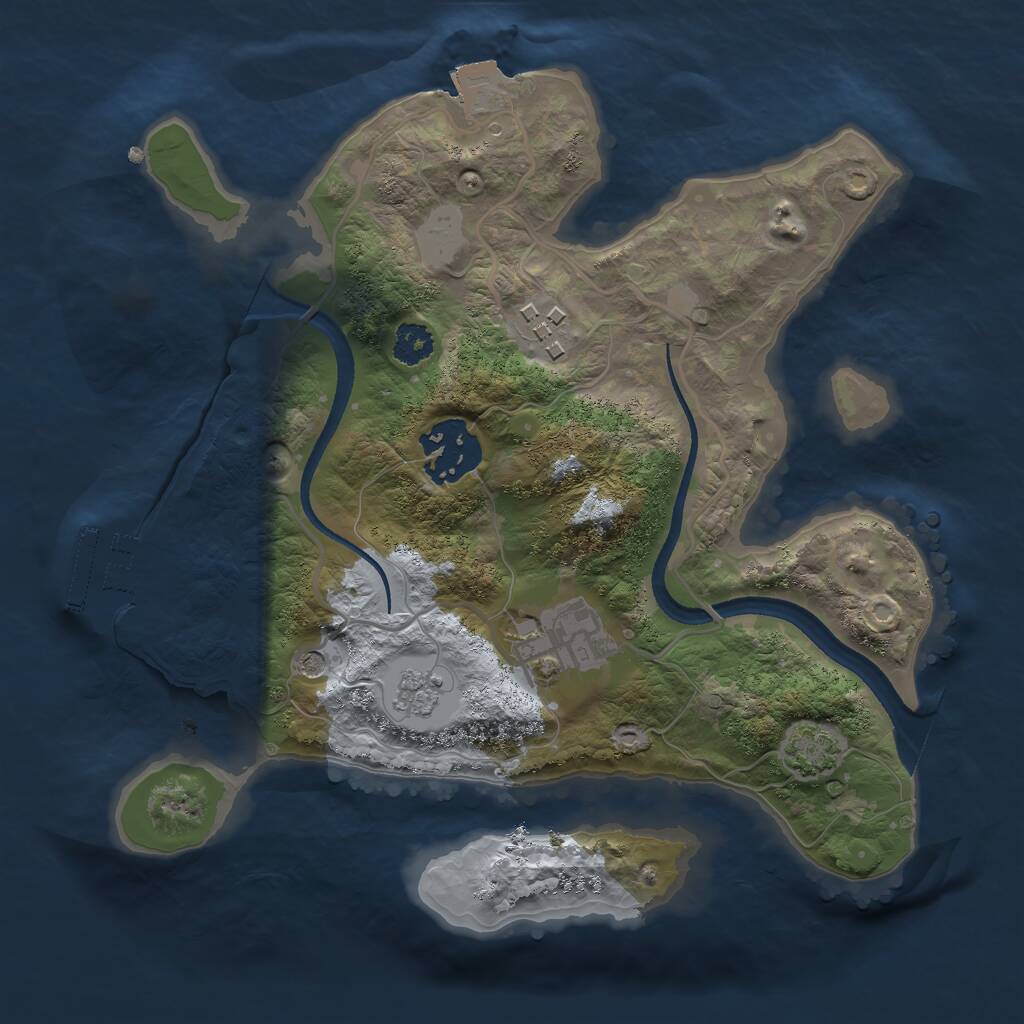 Rust Map: Procedural Map, Size: 2500, Seed: 669199530, 8 Monuments