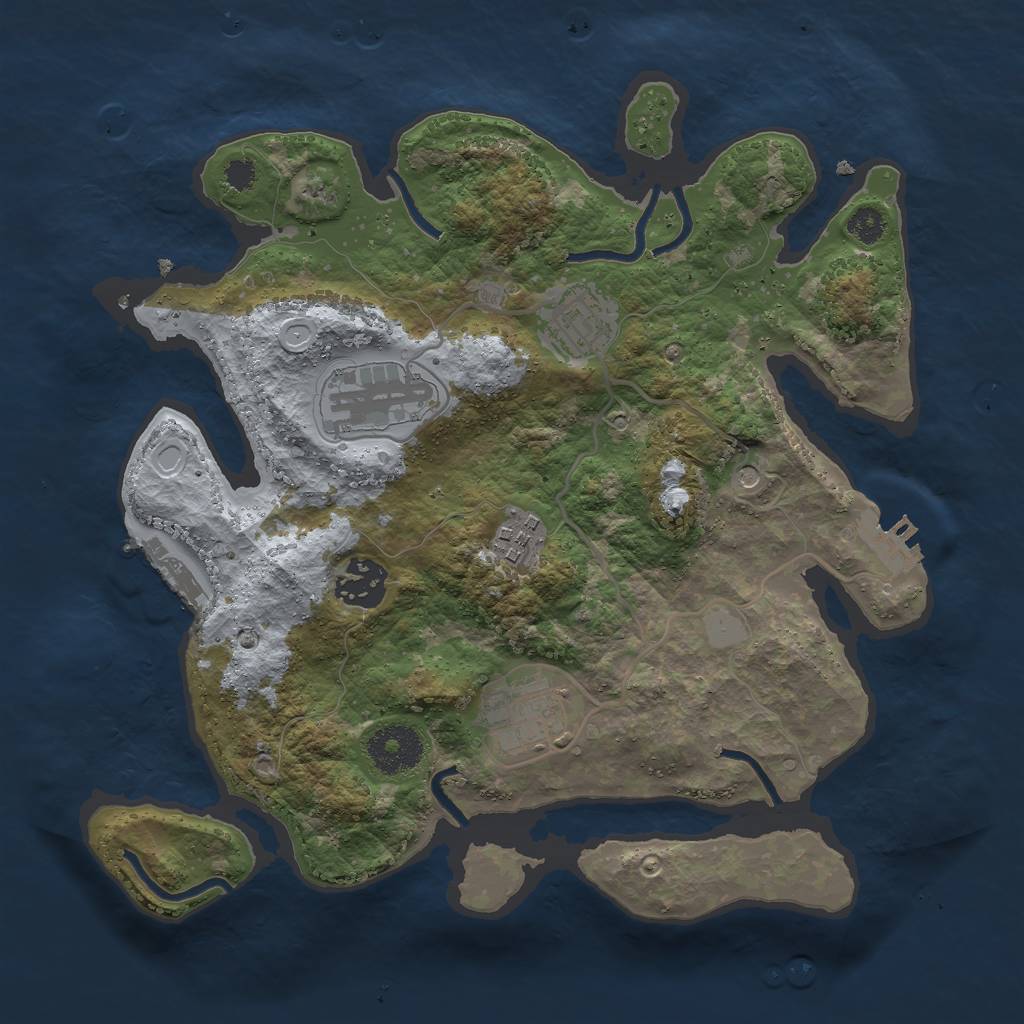 Rust Map: Procedural Map, Size: 3000, Seed: 2131547131, 11 Monuments