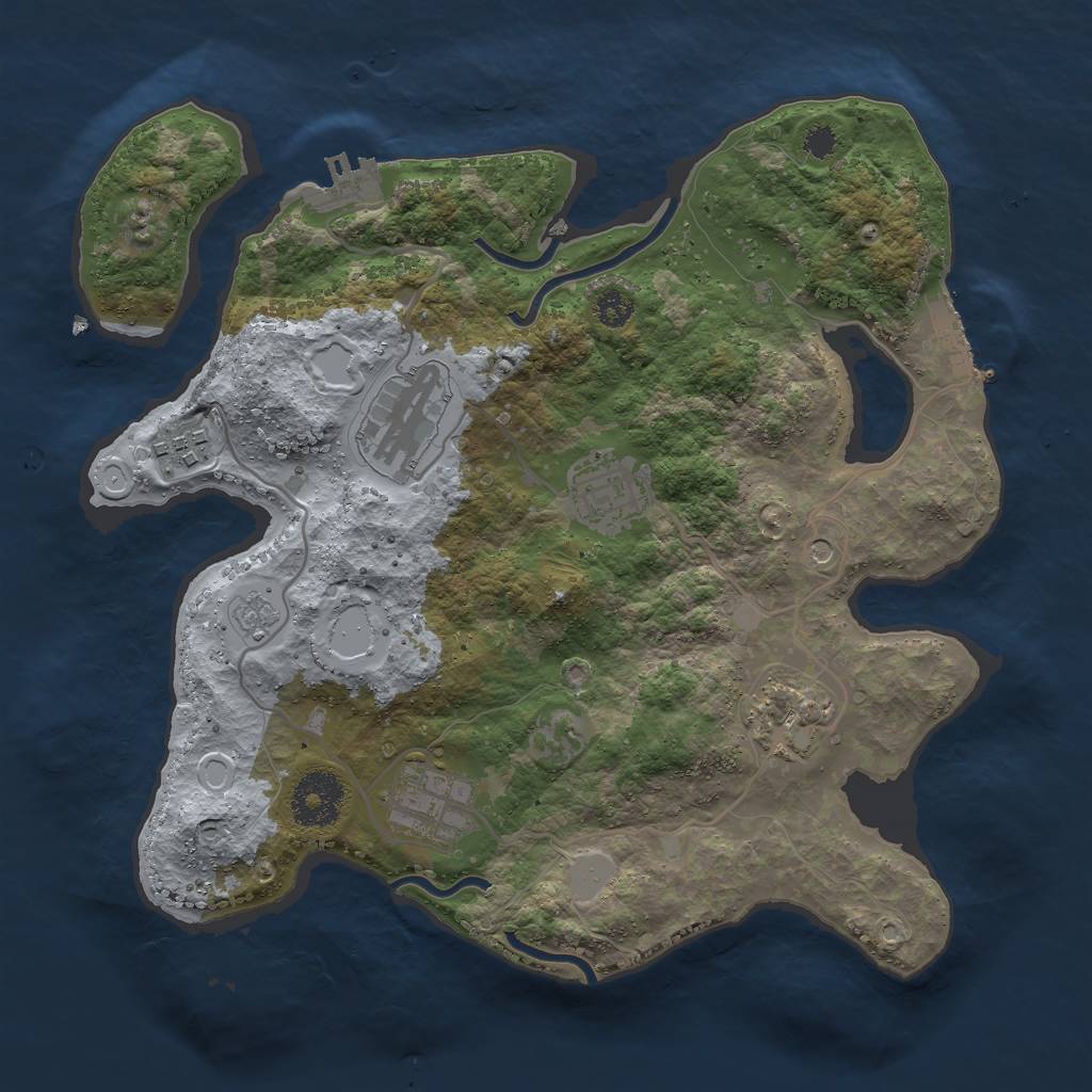 Rust Map: Procedural Map, Size: 3000, Seed: 1635127117, 12 Monuments