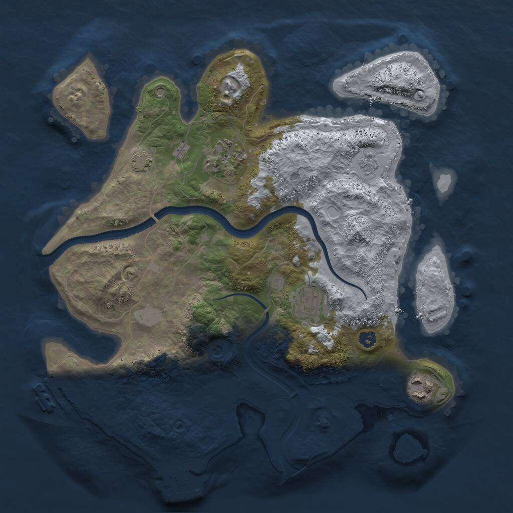 Rust Map: Procedural Map, Size: 3000, Seed: 502101314, 9 Monuments