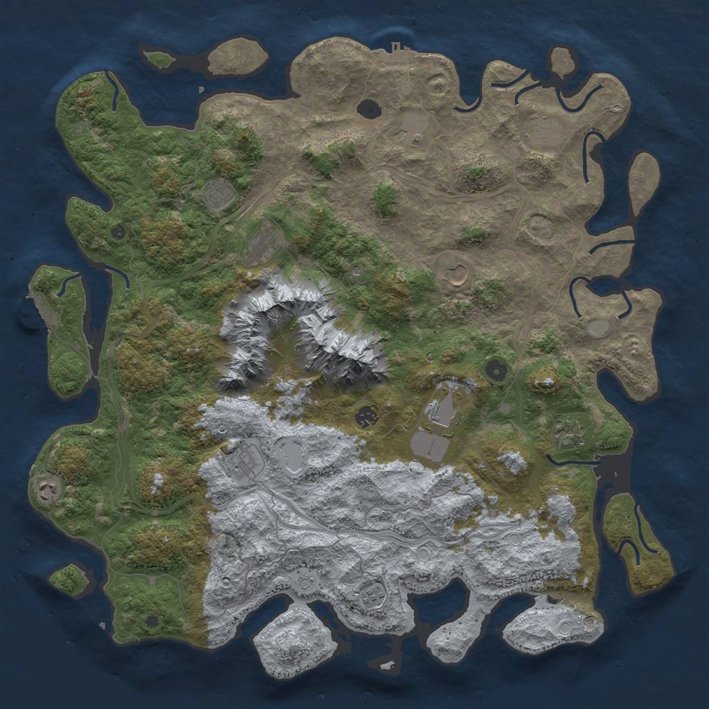 Rust Map: Procedural Map, Size: 5000, Seed: 2005818318, 18 Monuments