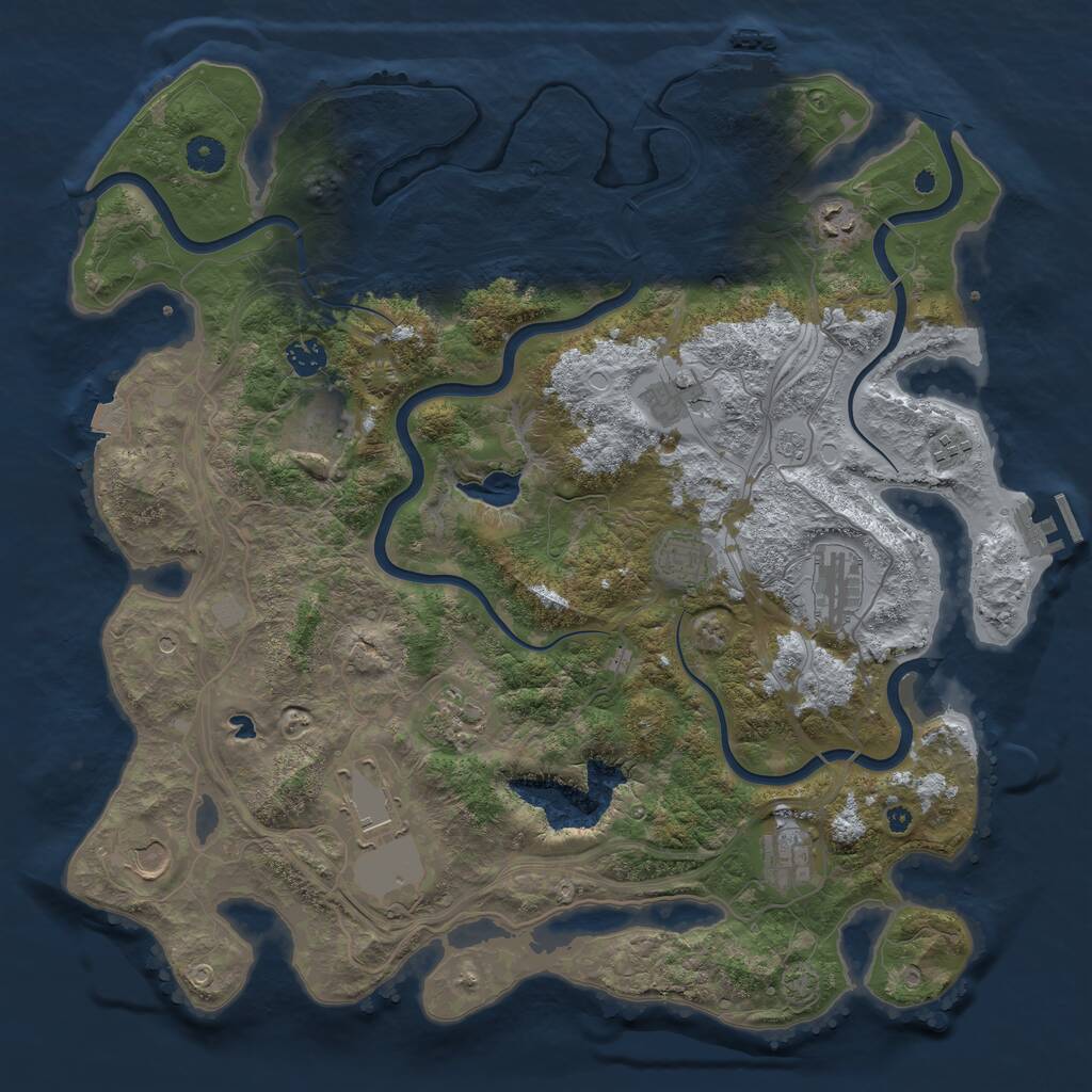 Rust Map: Procedural Map, Size: 4250, Seed: 991206190, 17 Monuments